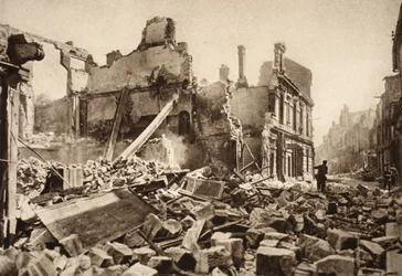 Blick auf die Rue St. Martin, Soissons