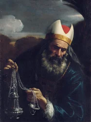 Aaron, Hohepriester der Israeliten, mit einem Räuchergefäß