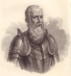 Porträt des italienischen Heerführers Ezzelino III da Romano oder Ecelino da Romano (1194-1259)