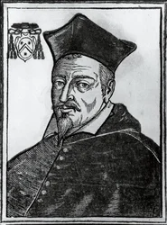 Porträt von Pierre de Bérulle (1575-1629), französischer katholischer Theologe und Kardinal, Druck