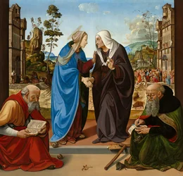 Die Heimsuchung mit Sankt Nikolaus und Sankt Antonius Abt