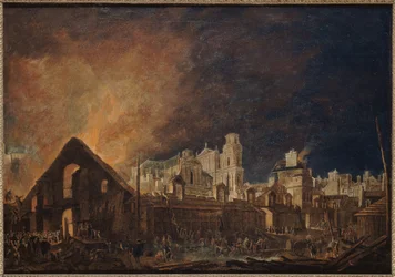 La Foire Saint-Germain während des Feuers (Nacht vom 16. auf den 17. März)