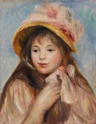 Mädchen mit rosa Haube