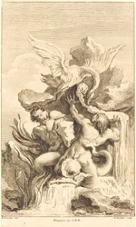 Zwei Tritonen und ein Schwan, um oder nach 1736