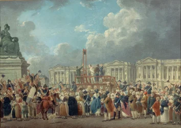 Eine Hinrichtung auf der Place de la Révolution, um 1793