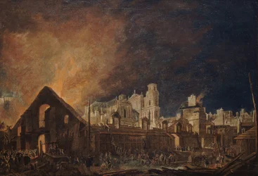Die Foire Saint-Germain nach dem Brand in der Nacht vom 16. auf den 17. März 1762, 1762