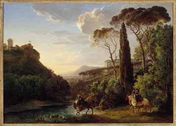 Italienische Landschaft mit drei Rittern