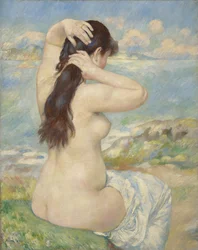 Badende, die ihr Haar richtet, 1885