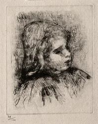 Claude Renoir, dreiviertel nach rechts, 1908