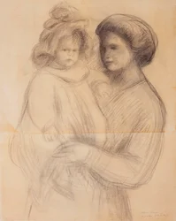 Claude Renoir in den Armen seiner Amme, Renee Jolivet; Claude Renoir dans les bras de sa Nurse, Renee Jolivet, 1903