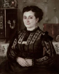 Frau mit Chantilly-Korsage