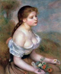 Mädchen mit Blumen, ca. 1900