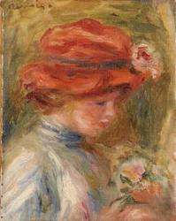 Junge Frau mit rotem Hut