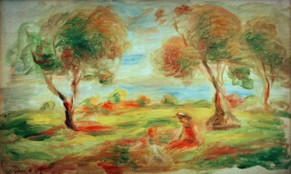 Landschaft bei Cagnes-sur-Mer, mit Menschen