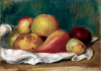 Stillleben mit Äpfeln und Birne. Gemälde von Pierre Auguste Renoir