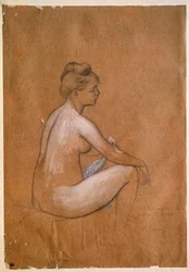 Sitzende Badende. Gemälde von Pierre-Auguste Renoir