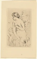 Stehender Badender