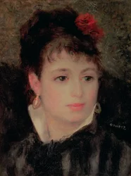 Frau mit Rose im Haar