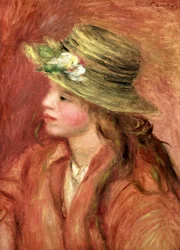 Junges Mädchen mit Strohhut, um 1908