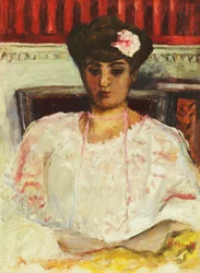 Misia in rosa Bluse