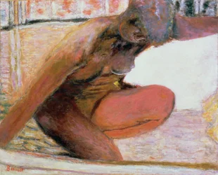 Kauernder Akt in der Badewanne, 1940