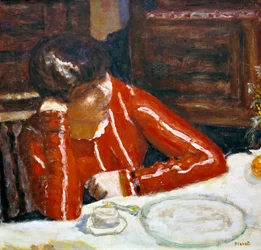 Frau im roten Oberteil, um 1920