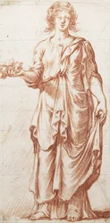 Eine stehende allegorische Figur
