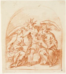 Allegorische Figur des Sommers flankiert von Pomona und Ceres