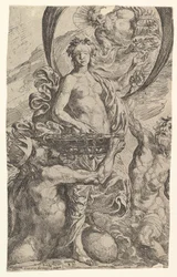 Jupiter, Pluto und Neptun bieten ihr Reichtum dem Glück an, 1624