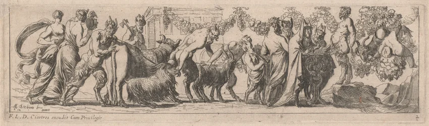 Satyrn bringen Tiere zu einem Altar