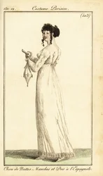 Frau im Kleid mit spanischen Pfeilen, Paris