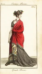 Frau in sehr formeller Kleidung, Paris