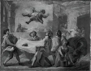 Sancho Panza wird in einer Decke geworfen, 1723-1724