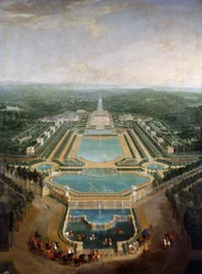 Gesamtansicht des Schlosses und der Gärten von Marly, um 1724