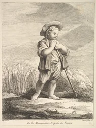 Kleiner Junge mit einer Sense, aus Premier Livre de Figures d