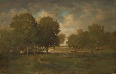 Ein Fluss in einer Wiese, wahrscheinlich späte 1830er bis frühe 1840er Jahre