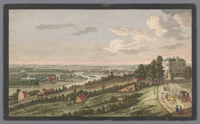 Blick auf einen Fluss mit Schiffen und Booten im Mondlicht