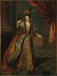 Porträt von Mademoiselle de Nantes (Louise-Françoise de Bourbon, 1673-1743), im Ballkostüm