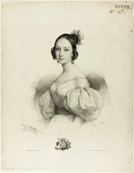 Der Buchstabe "T" aus Le Miroir des Dames, ou nouvel alphabet français