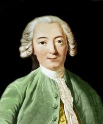 Porträtgravur von Claude-Adrien Helvetius (1715-1771), englischer Philosoph - Gravur nach Pierre Michel Alix