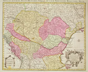 Karte des Königreichs Ungarn, 1742