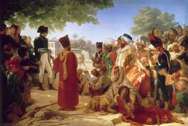 Napoleon Bonaparte begnadigt die Rebellen in Kairo, 23. Oktober 1798