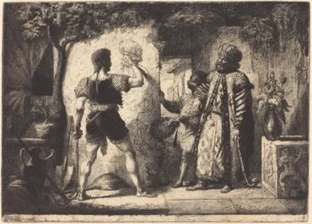 Künstler zeichnet einen Mann in türkischer Kleidung