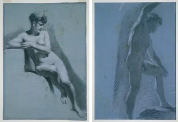 Studie einer sitzenden nackten Frau, nach rechts blickend (recto) (verso)