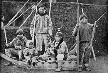 Eine Eskimo-Schlittenparty