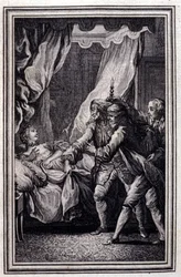 La Mandragore - in „Tales et nouvelles en vers“ von Jean La Fontaine. 1776. Illustration von P.P. Choffard
