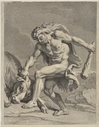 Herkules kämpft mit dem kretischen Stier