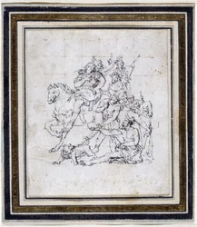 Vorbereitungszeichnung von Pierre Puget (1620-1694) für 