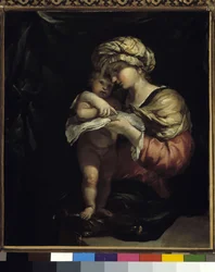 Die Jungfrau lehrt das Jesuskind lesen