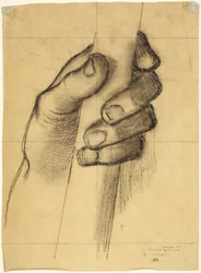 Entwurf einer Hand, die eine Stange hält